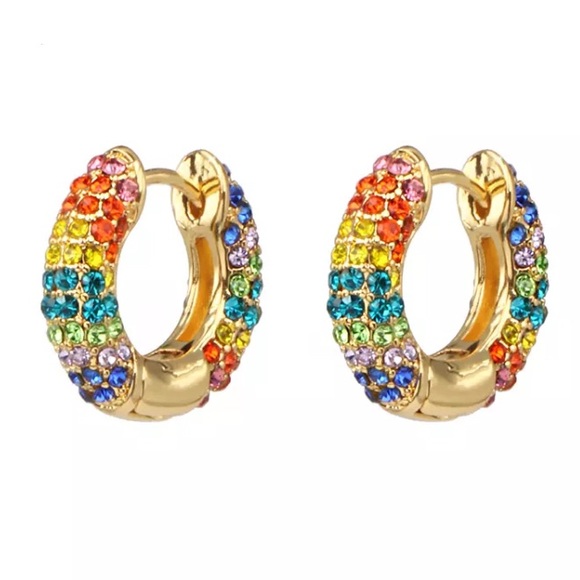 Jewelry - 🌈 2/$24 Rainbow Huggie Hoops 🌈